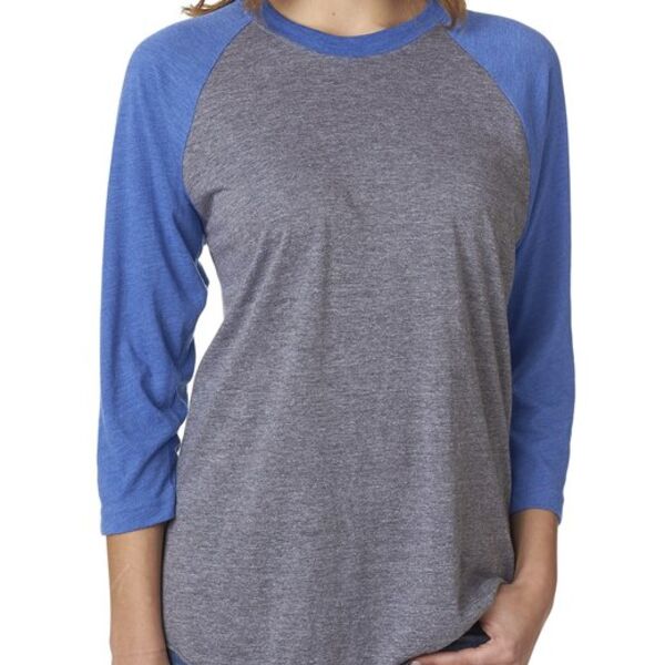 Unisex Triblend Three-Quarter Sleeve Raglan Vignette